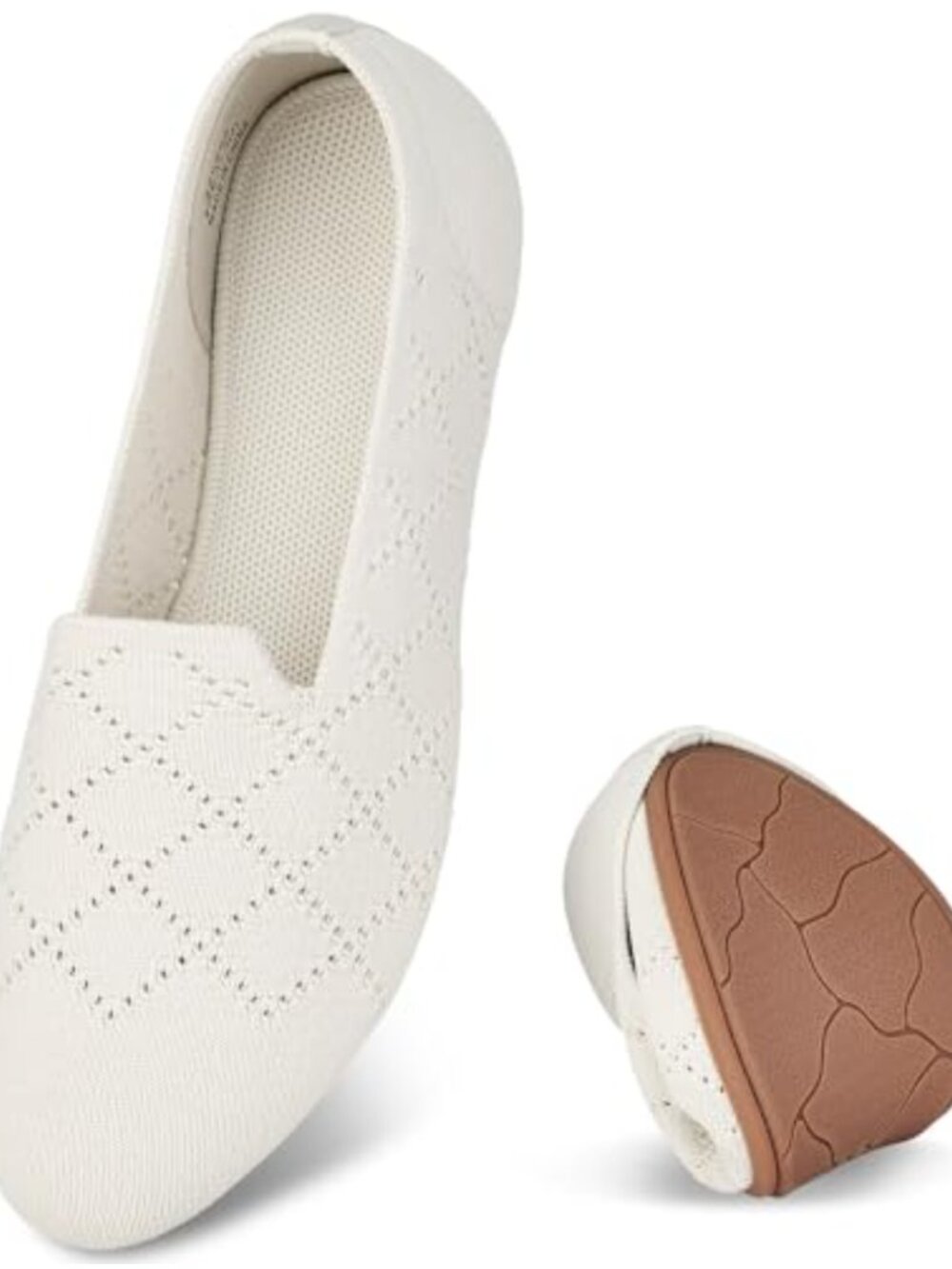 Womens Ballet Flats Slip On Breathable Knit Walking Shoes Round Toe